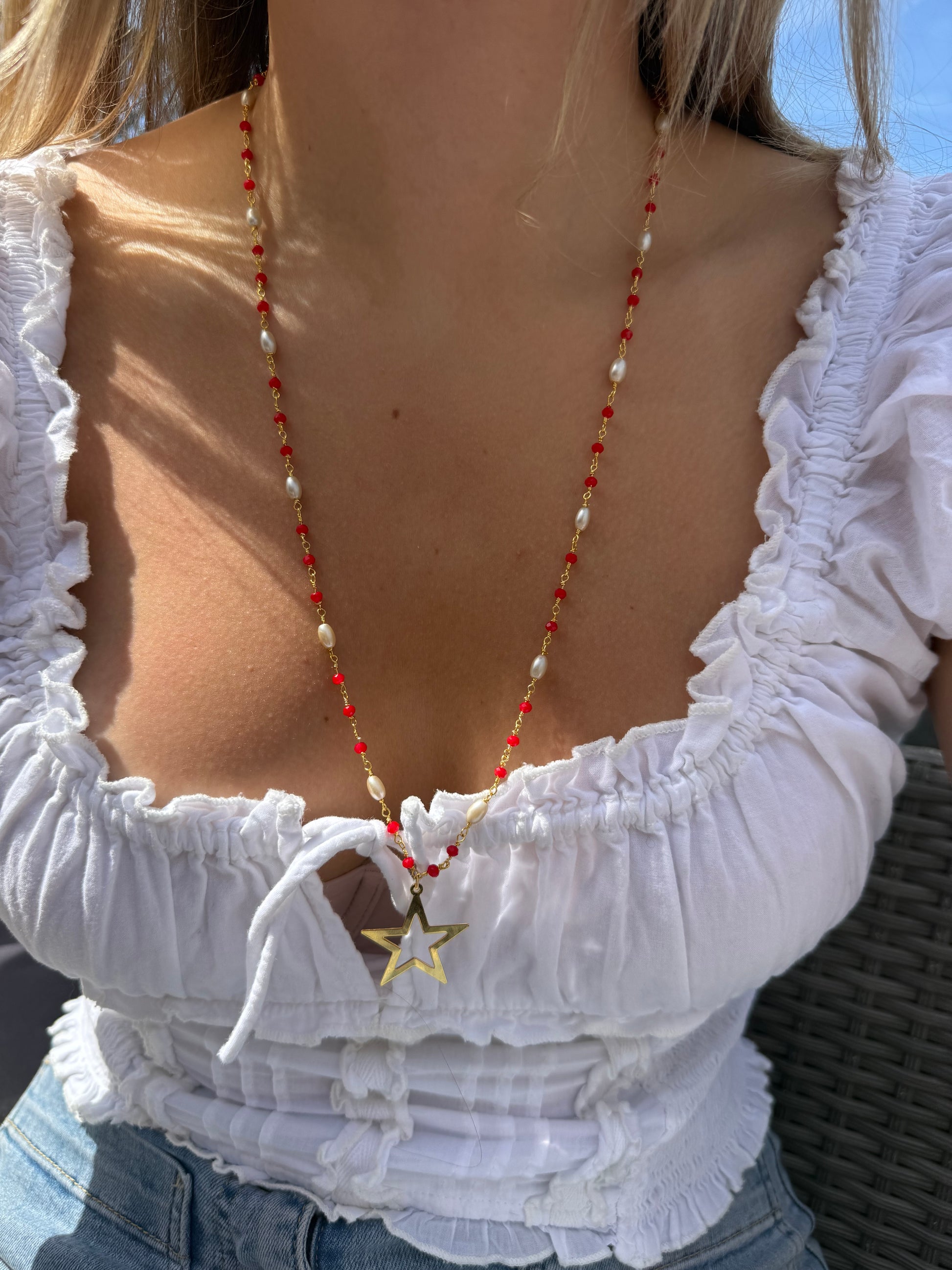 RED AND PEARL LONG STAR