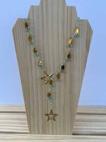 Aqua star lasso necklace