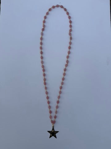 Long pink star necklace