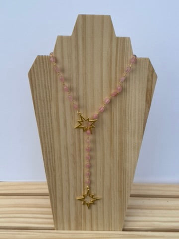 Pink star lasso necklace