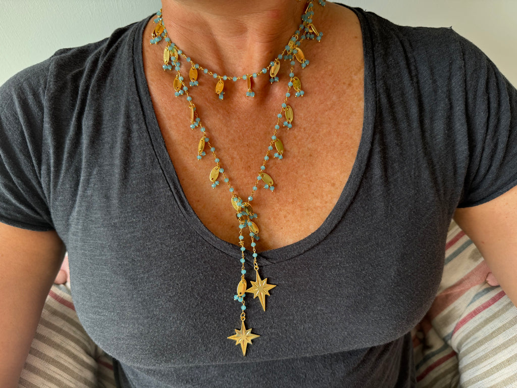 Shooting star aqua scarf