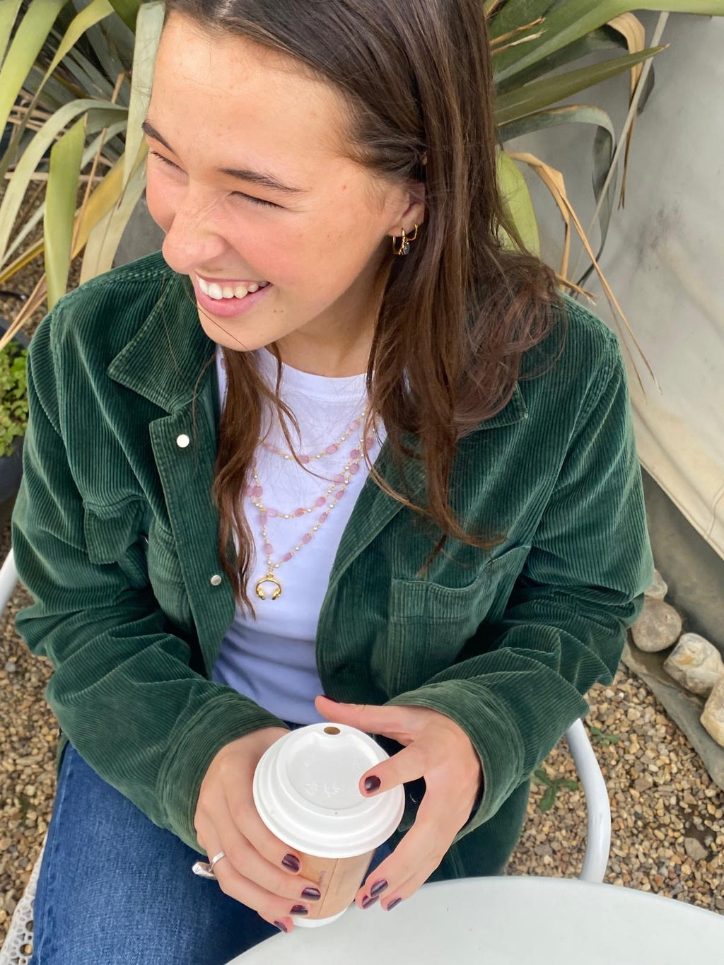 Double layer pink and pearl stacker ⭐️