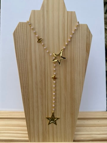 Pink star lasso necklace