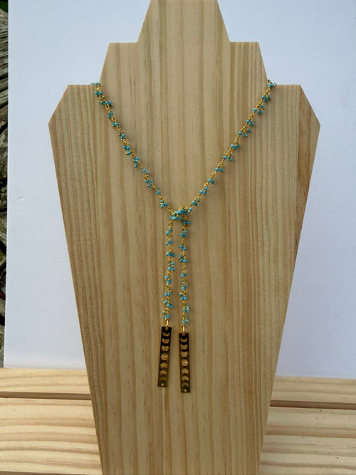 Dainty Crescent scarf style necklace