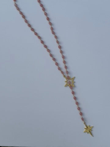 PInk north star lasso necklace